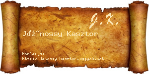 Jánossy Kasztor névjegykártya